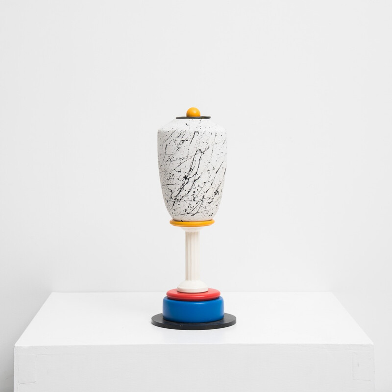 Vase "Memphis" italienne en céramique multicolore - 1980