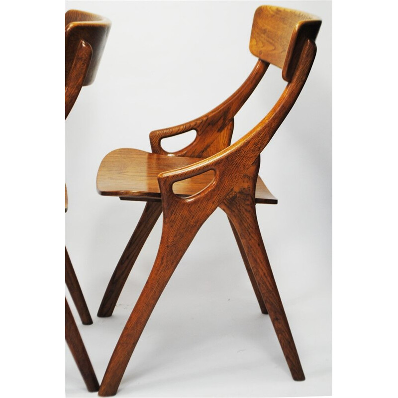 Conjunto de 4 cadeiras de madeira de teca vintage de Hovmand Olsen para Mogens Kold, 1960