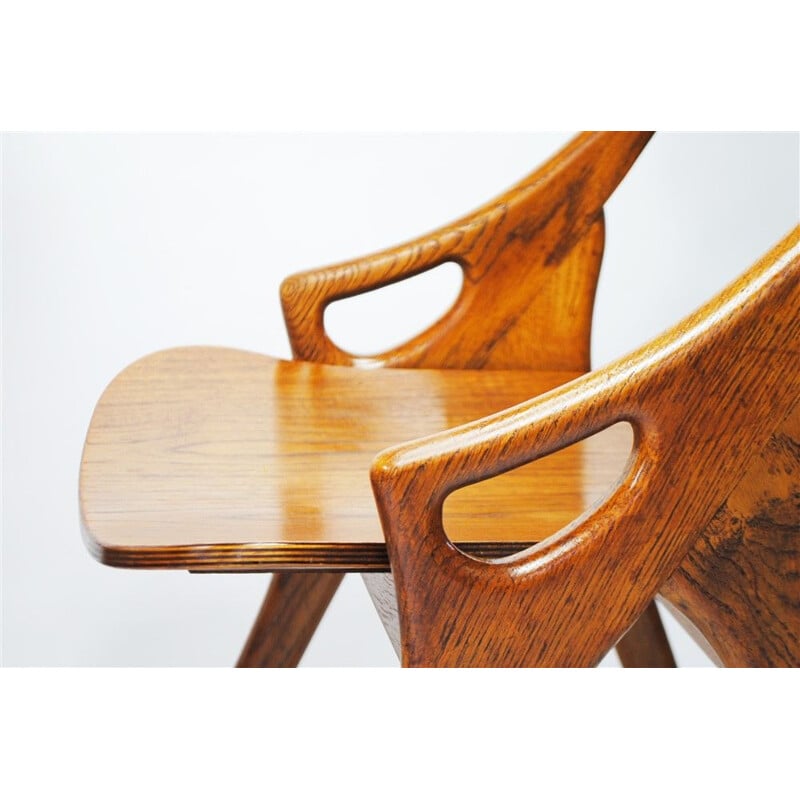 Conjunto de 4 cadeiras de madeira de teca vintage de Hovmand Olsen para Mogens Kold, 1960
