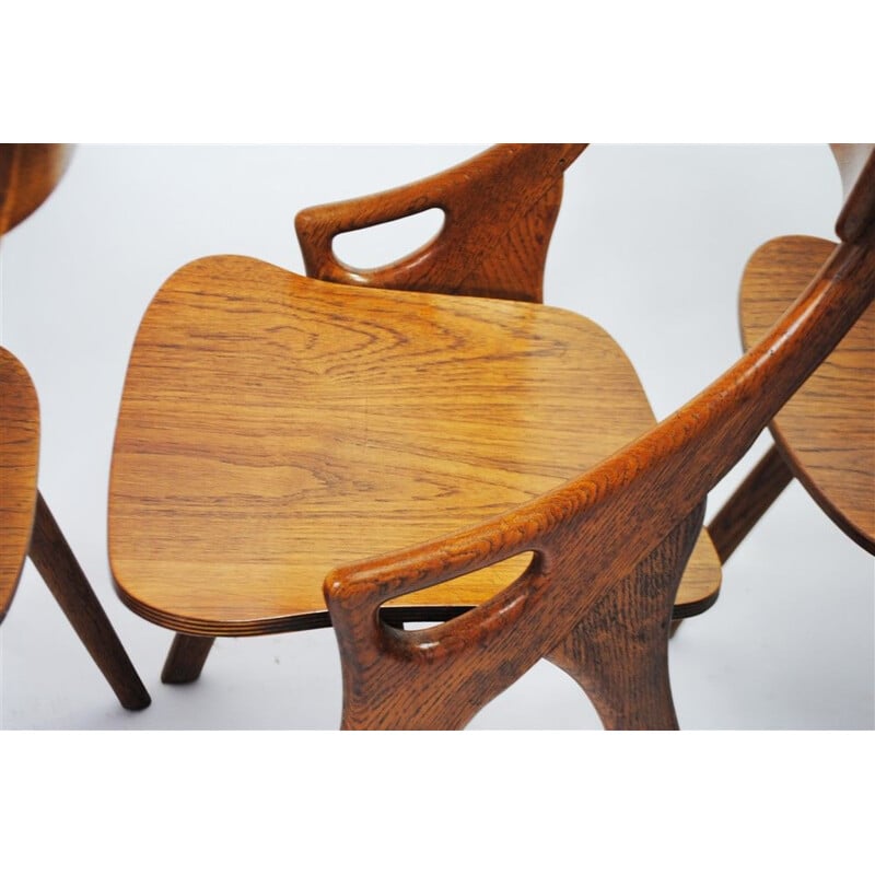 Set of 4 vintage teak wood chairs by Hovmand Olsen for Mogens Kold, 1960