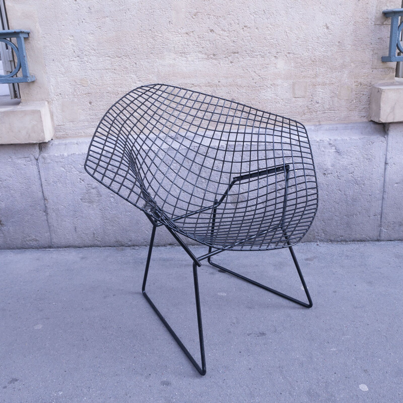 Vintage-Sessel Diamond schwarz von Harry Bertoia für Knoll, 1970