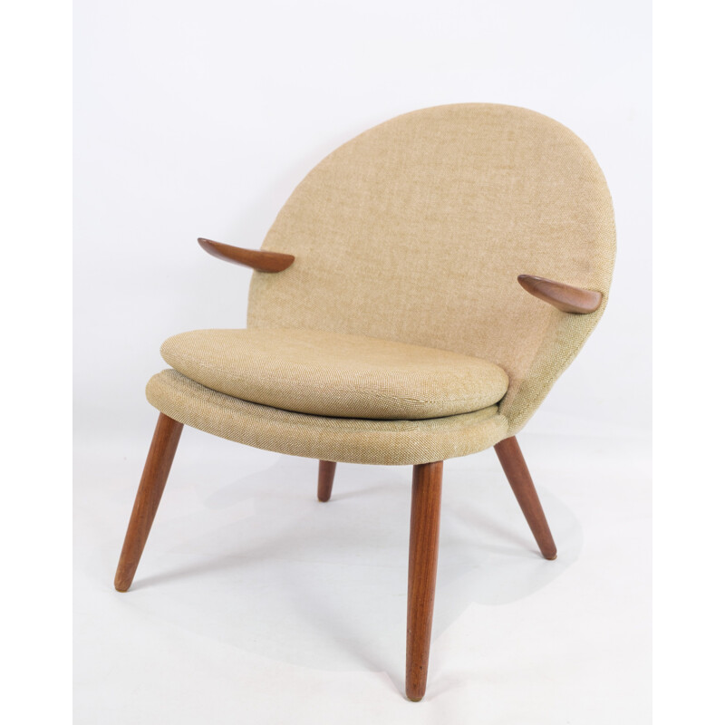 Pair of vintage teak and wool armchairs by Kurt Olsen for Glostrup Møbelfabrik, 1960