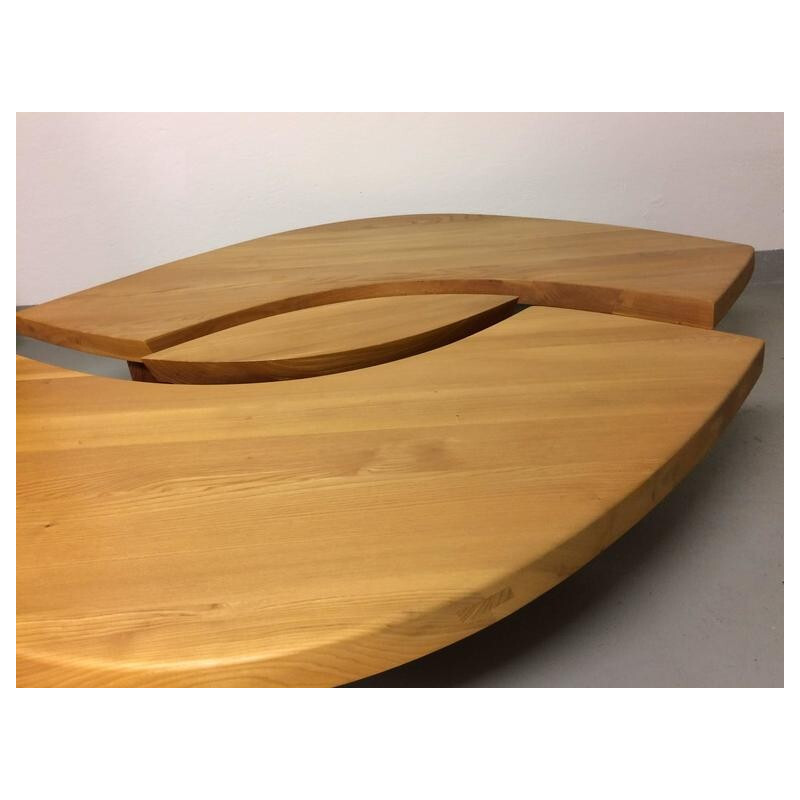 Coffee table in elm, Pierre CHAPO - 1960s