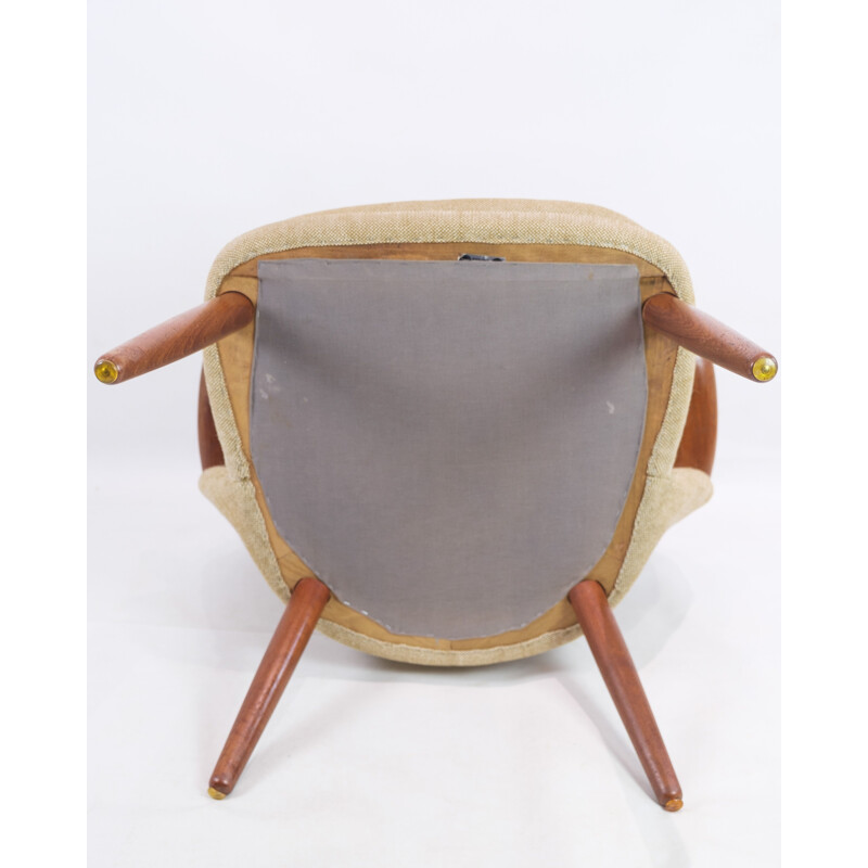 Pair of vintage teak and wool armchairs by Kurt Olsen for Glostrup Møbelfabrik, 1960