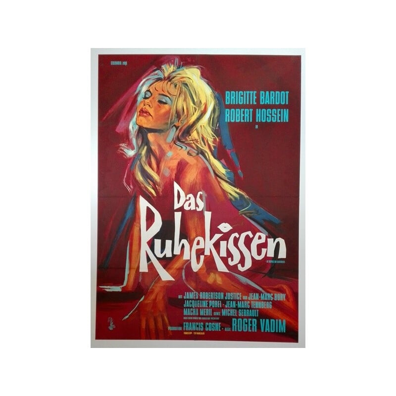 Brigitte Bardot "Le repos du guerrier" German cinema movie poster - 1963 