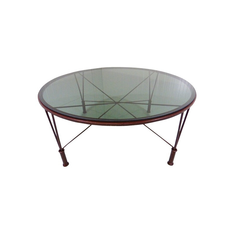 Table basse "Eiffel" en verre - années 60