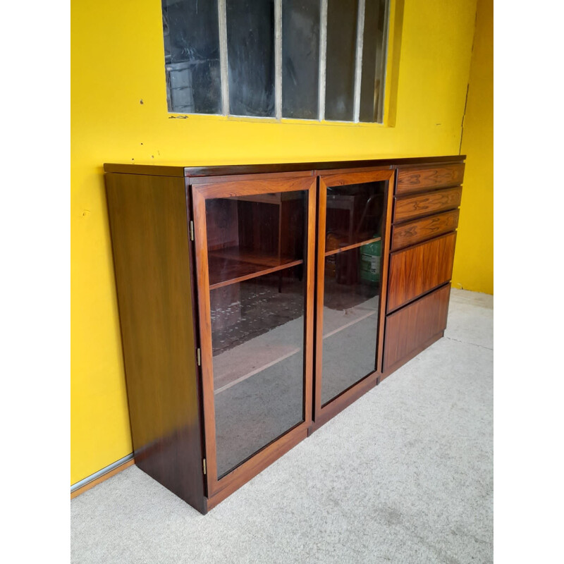 Vintage Danish Scanflex rosewood display cabinet by Omann Jun, 1970-1980