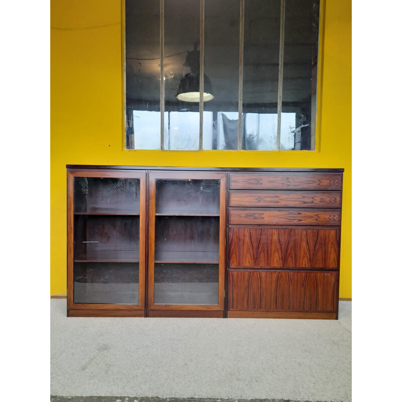 Vintage Danish Scanflex rosewood display cabinet by Omann Jun, 1970-1980