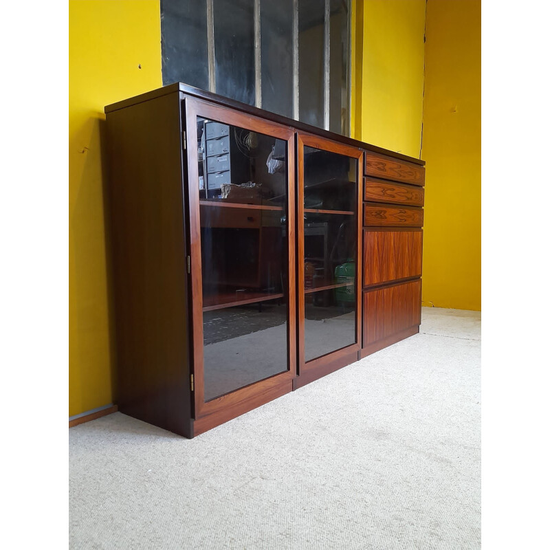 Vintage Danish Scanflex rosewood display cabinet by Omann Jun, 1970-1980