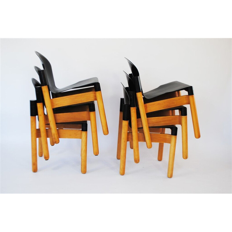 Set of 6 vintage "Flex" chairs by Gerd Lange for Thonet, 1970s