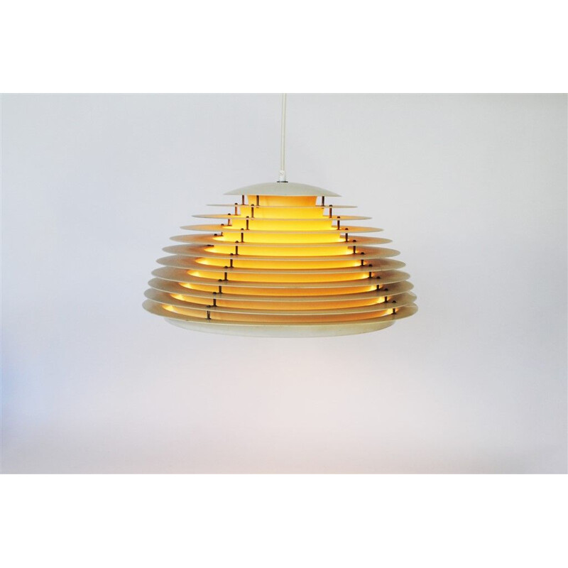 Hekla" vintage pendant lamp in heavy metal by Jon Olafsson and P.B. Lútherson for Fog, Denmark 1970