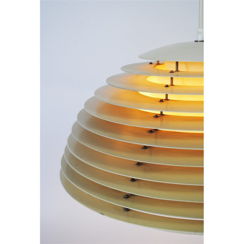 Hekla" vintage pendant lamp in heavy metal by Jon Olafsson and P.B. Lútherson for Fog, Denmark 1970