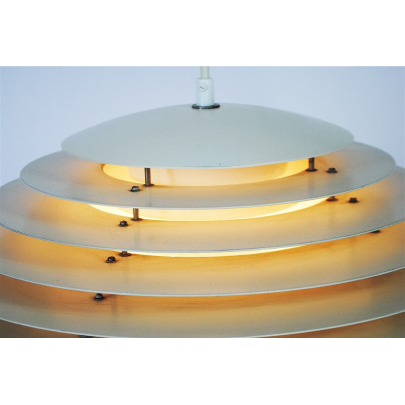 Hekla" vintage pendant lamp in heavy metal by Jon Olafsson and P.B. Lútherson for Fog, Denmark 1970