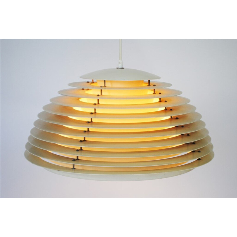 Hekla" vintage pendant lamp in heavy metal by Jon Olafsson and P.B. Lútherson for Fog, Denmark 1970