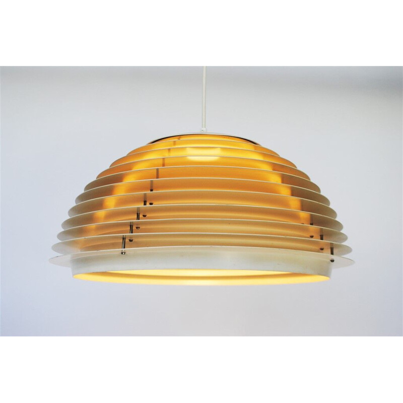 Hekla" vintage pendant lamp in heavy metal by Jon Olafsson and P.B. Lútherson for Fog, Denmark 1970