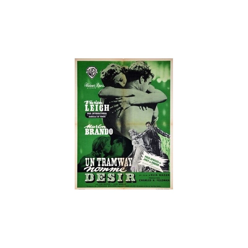 Affiche cinéma Marlon Brando "Un tramway nommé désir" - 1952