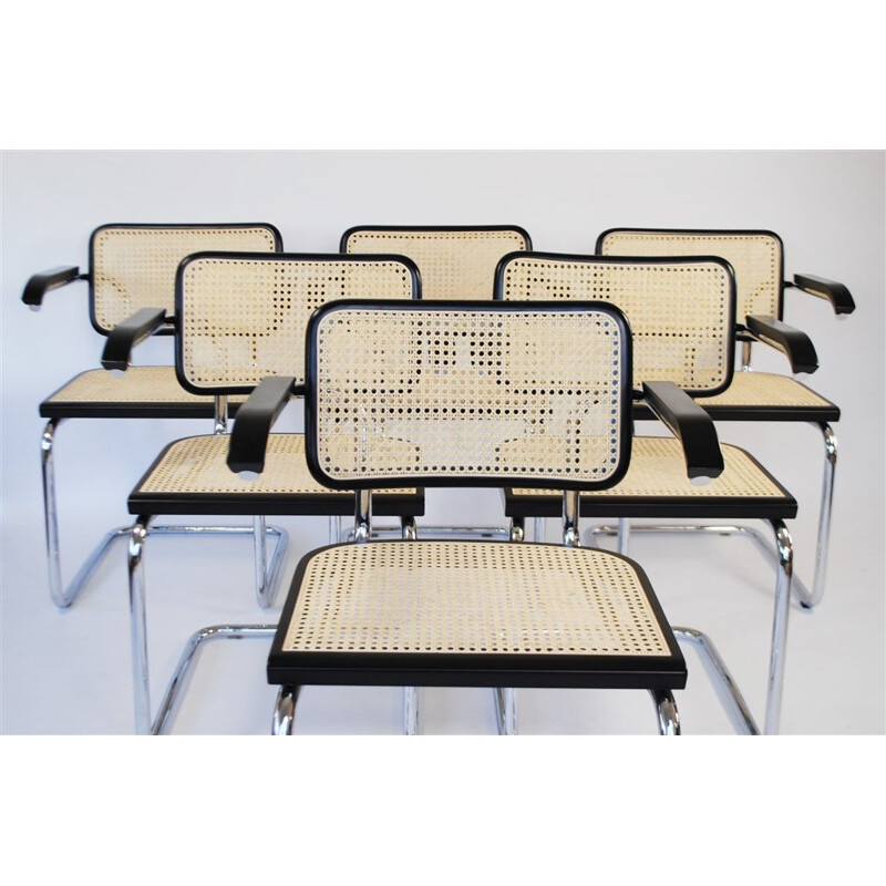 Set of 6 vintage "Cesca" chairs by Marcel Breuer