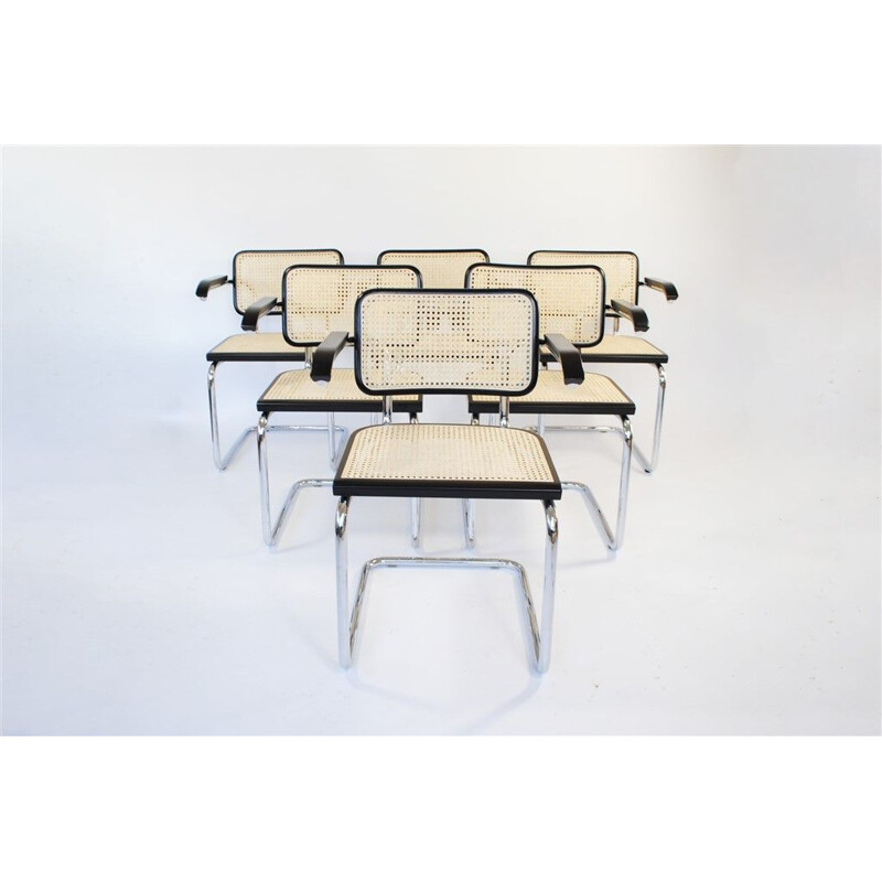 Set of 6 vintage "Cesca" chairs by Marcel Breuer