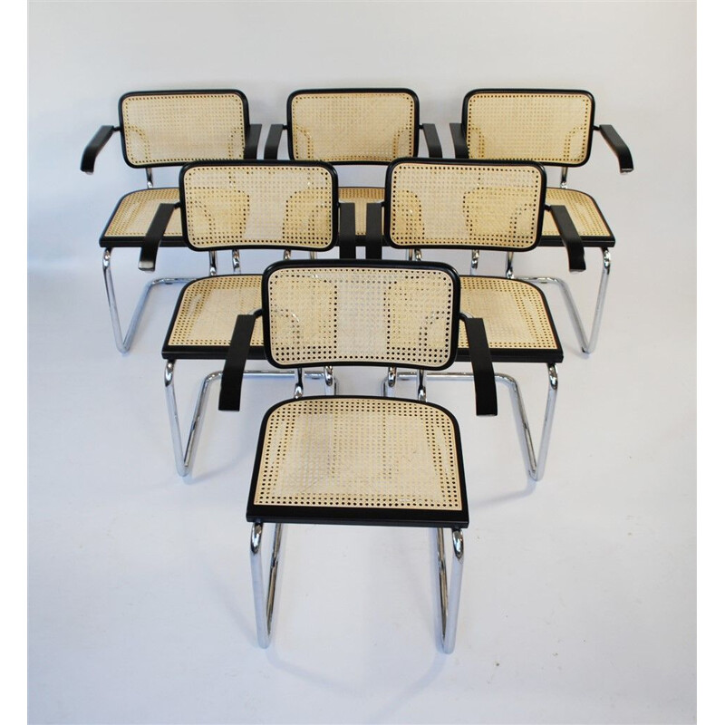 Set of 6 vintage "Cesca" chairs by Marcel Breuer