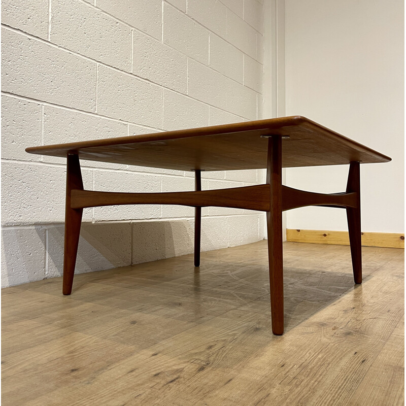 Vintage square teak coffee table by Karl Erik Ekselius and J O Carlsson for Vetlanda, 1950.