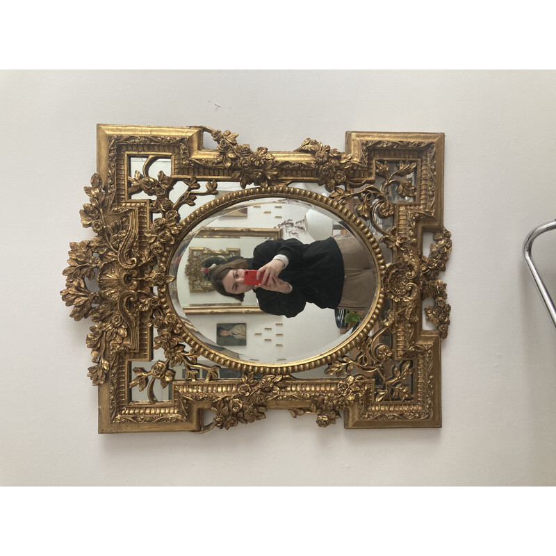 Vintage mirror with glazing by Napoleon III