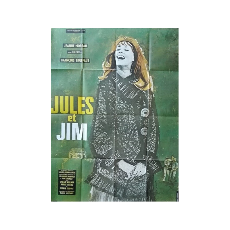 François Truffaut "Jules et Jim" cinema poster - 1980s