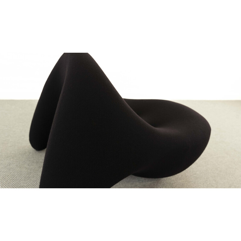 Vintage armchair in black fabric from the Meerescollection by Luigi Colani for Kusch& Co