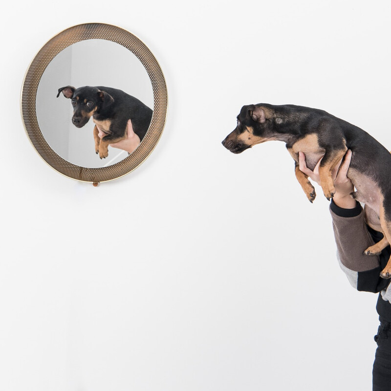 Dutch illuminated Artimeta mirror in metal, Mathieu MATÉGOT - 1950s