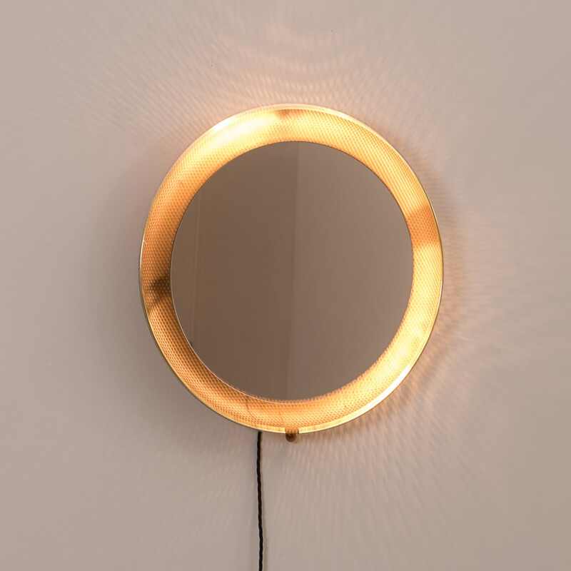 Dutch illuminated Artimeta mirror in metal, Mathieu MATÉGOT - 1950s