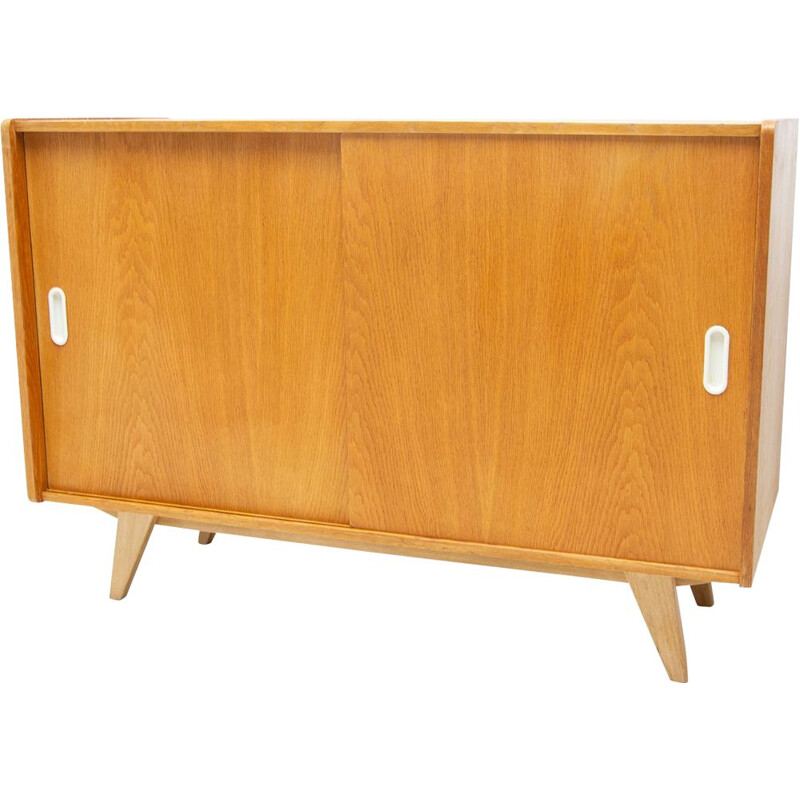 Vintage oak U-452 sideboard by Jiří Jiroutek, Czechoslovakia 1960