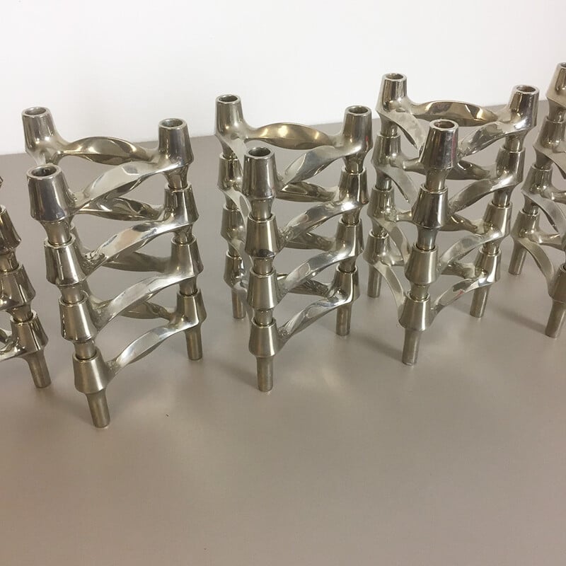 Set of 20 Bfm Nagel candle holders in metal - 1970s