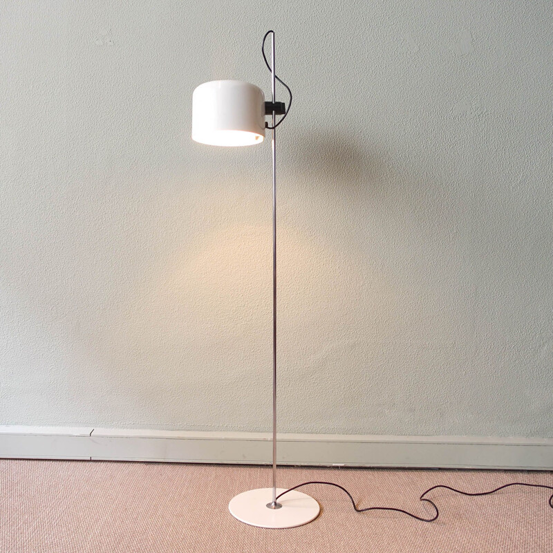 Vintage lacquered metal floor lamp by Joe Colombo for Oluce, Italy 1967