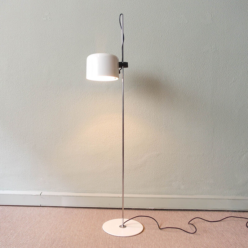 Vintage lacquered metal floor lamp by Joe Colombo for Oluce, Italy 1967
