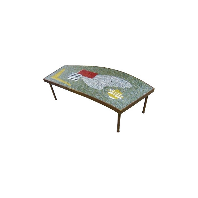 Coffee table with mosaic, Berthold MULLER-OERLINGHAUSEN - 1950s