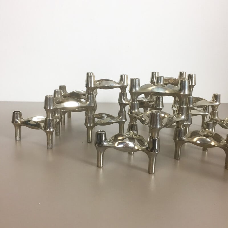 Set of 20 Bfm Nagel candle holders in metal - 1970s