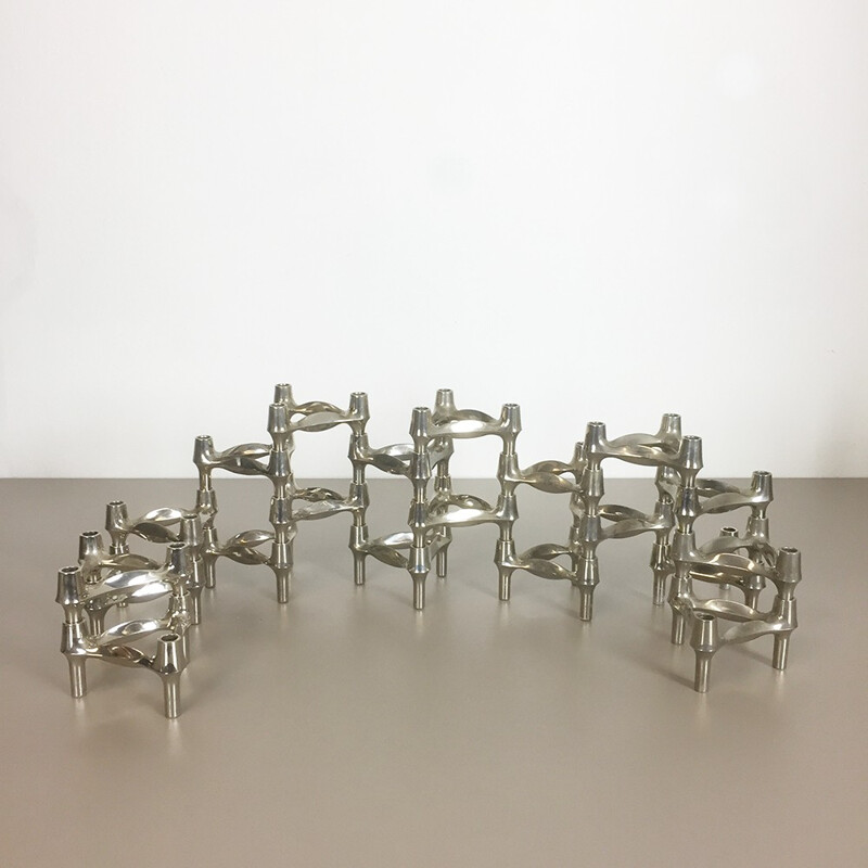 Set of 20 Bfm Nagel candle holders in metal - 1970s