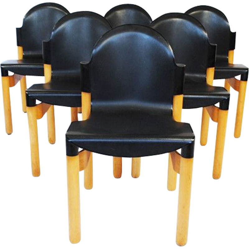 Ensemble de 6 chaises vintage  Flex  par Gerd Lange pour Thonet, 1970