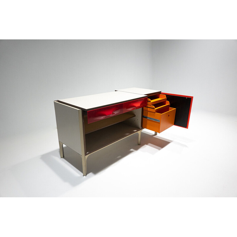 Mid-century desk with sliding top by Raymond Loewy, 1960s