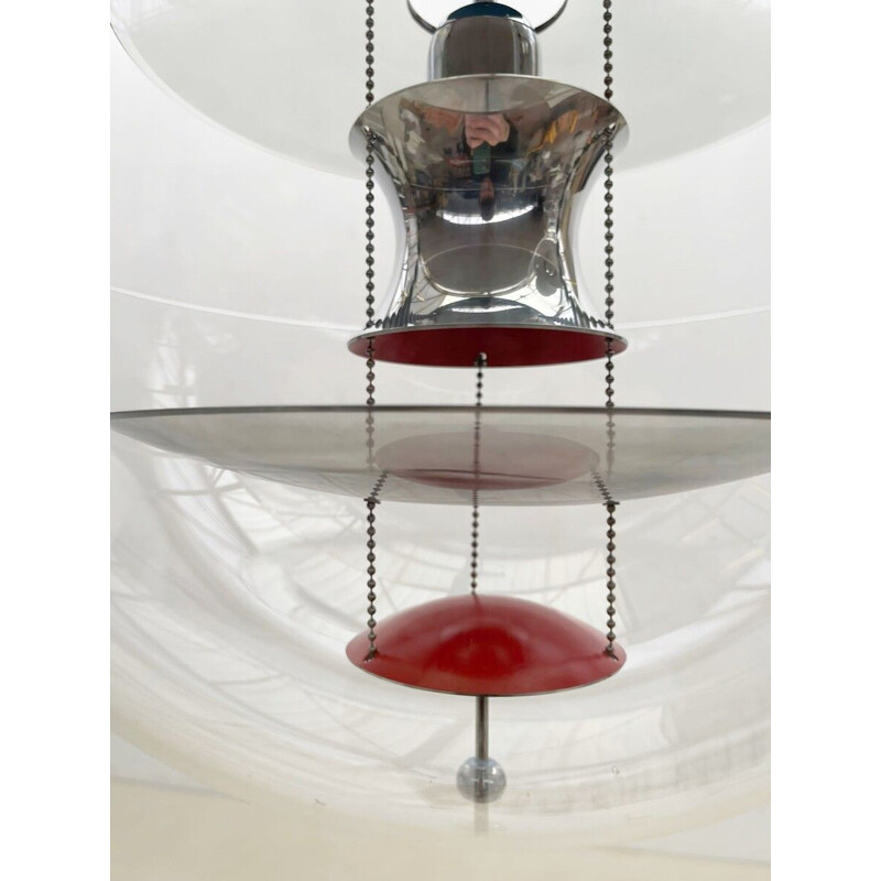 Juego de 3 lámparas colgantes vintage Verpan glass globe de Verner Panton, Italia 1970