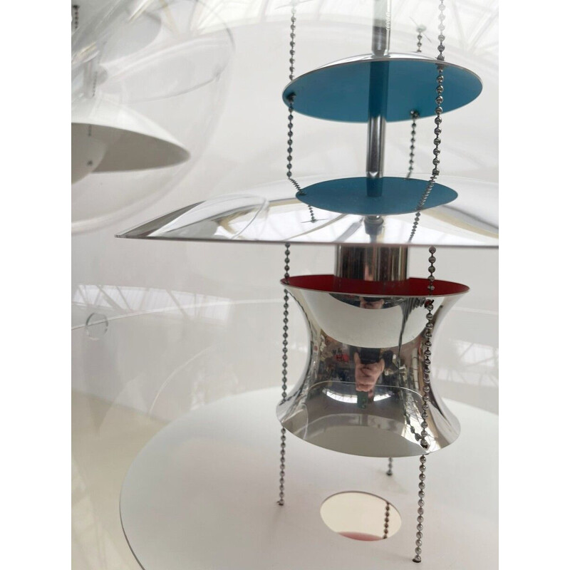 Set di 3 lampade a sospensione a globo in vetro Verpan vintage di Verner Panton, Italia 1970