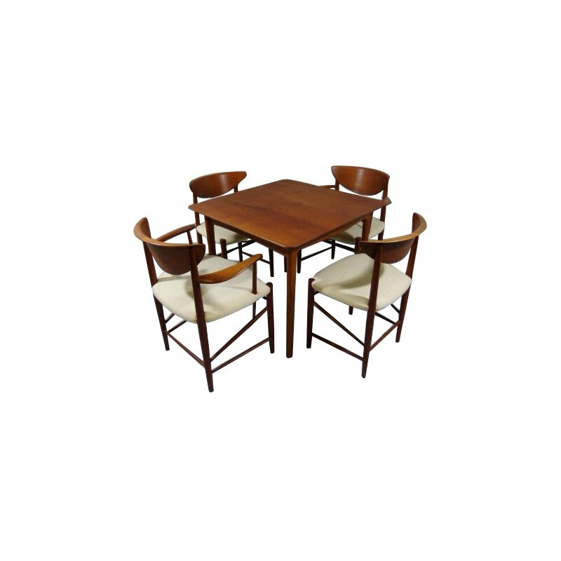 Ensemble table et 4 chaises à repas en teck, Peter HVIDT et Orla MOLGAARD NIELSEN - années 50