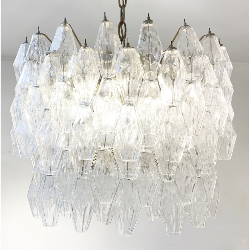 Mid-century Venini Murano glass chandelier model Polyhedr by Carlo Scarpa, Italy 1950s