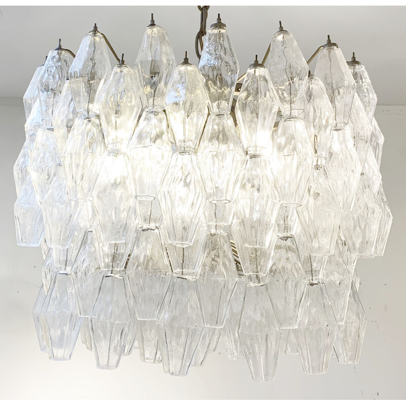 Mid-century Venini Murano glass chandelier model Polyhedr by Carlo Scarpa, Italy 1950s