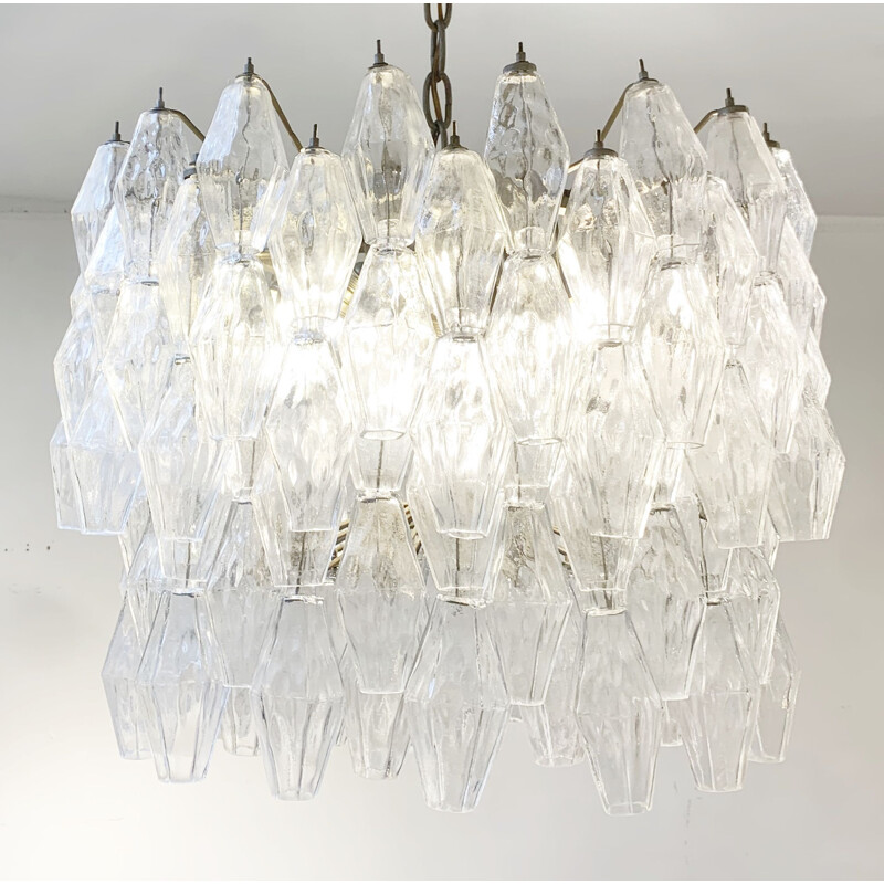 Mid-century Venini Murano glass chandelier model Polyhedr by Carlo Scarpa, Italy 1950s