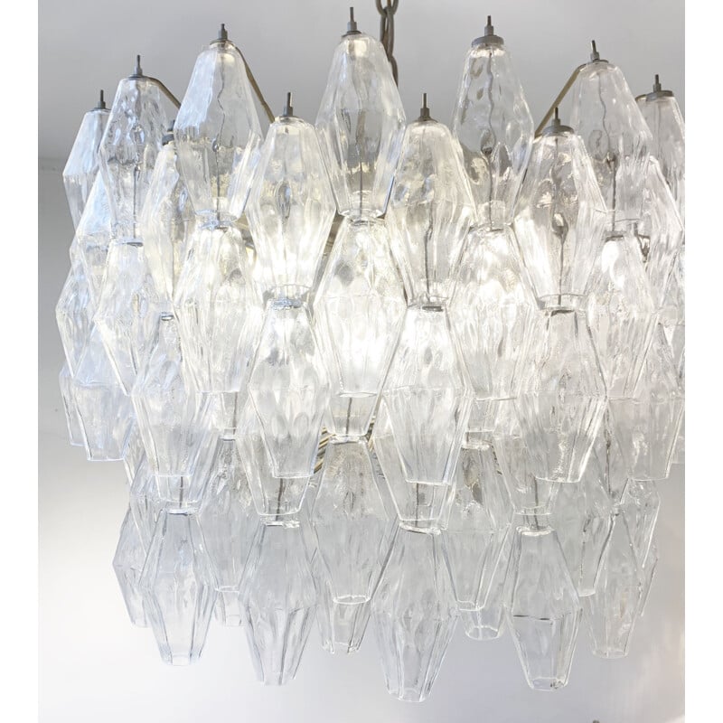 Mid-century Venini Murano glass chandelier model Polyhedr by Carlo Scarpa, Italy 1950s