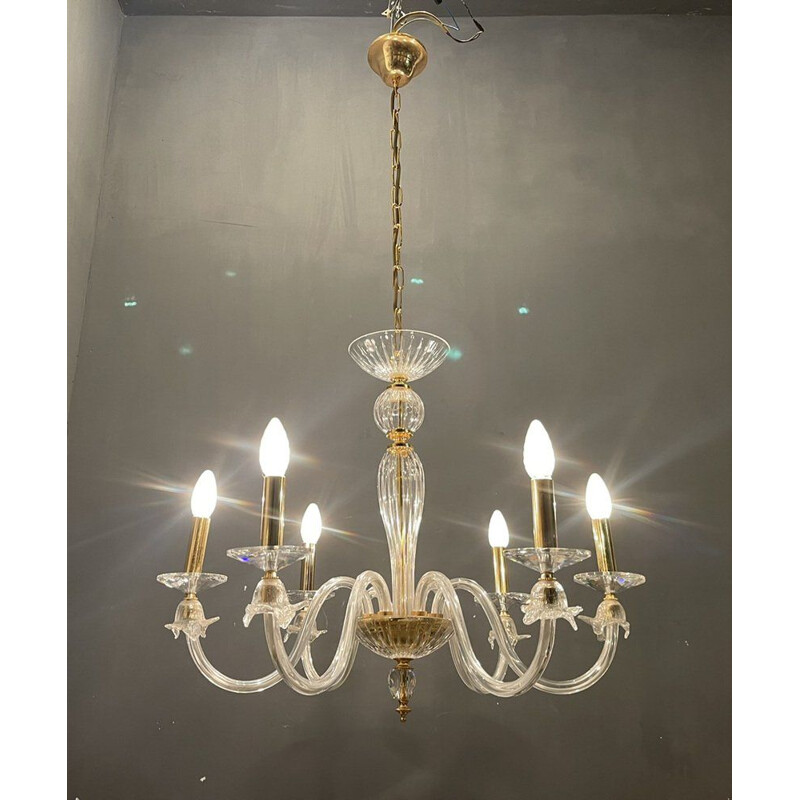 Italian vintage Murano glass chandelier