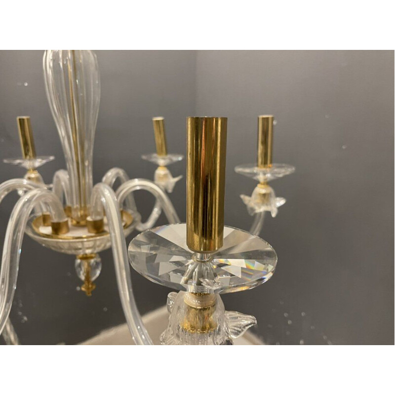 Lámpara italiana vintage de cristal de Murano