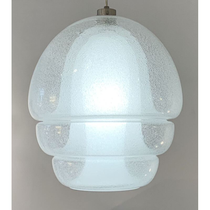 Vintage murano glass pendant lamp by Carlo Nason for Mazzega, Italy 1960