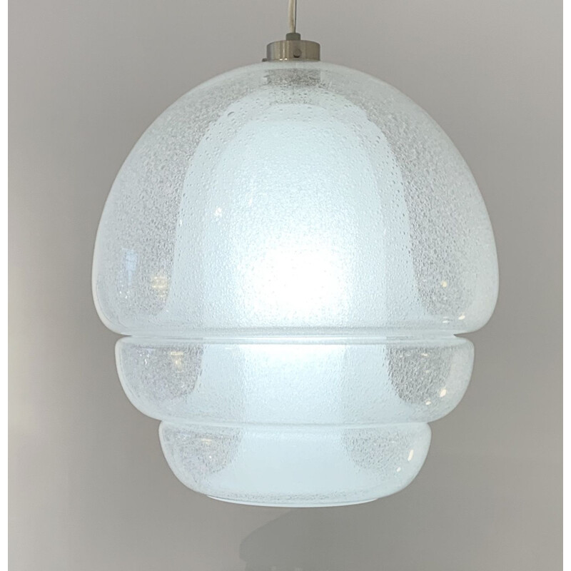 Vintage murano glass pendant lamp by Carlo Nason for Mazzega, Italy 1960