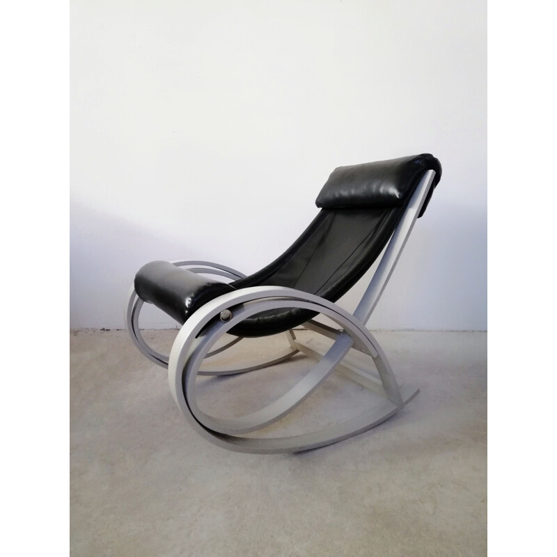 Vintage Sgarsul schommelstoel van Gae Aulenti voor Poltronova